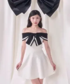 Darich ビッグリボンオフショルニットミニワンピース ダーリッチ
