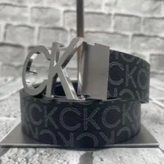 美品✨Calvin Klein ベルト レザー CKロゴ PVC レザー 黒