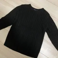 【niko and ... 】ケーブル編み黒ニットＬ