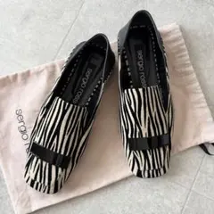 美品　セルジオロッシ　sr1　SLIPPER　パンプス　ゼブラ　プレート　37のサムネイル