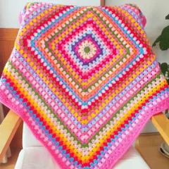 モチーフ編みブランケットグラニー編みマルチカバー100cm×100cm