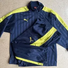 PUMA ジャージ上下セット★ビックロゴ★ネイビー×イエロー★Lサイズ