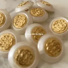 41《同梱割引》おひとり様３点まで◆パール調レトロボタン10個◆ヴィンテージ