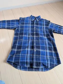 青系チェック柄コットン長袖POLOPOLO RALPH LAUREN