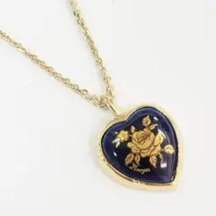 リモージュ ネックレス ヴィンテージ 磁器 ハート 薔薇 金彩 フランス製