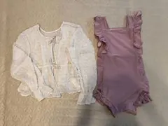 シアーカーディガン　フリル水着　140