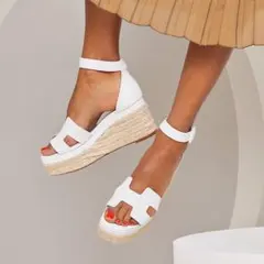 エルメス HERMES エルダ エスパドリーユ サンダル 白　サイズ38のサムネイル