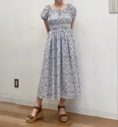 み*ま様 ユニクロ ボリュームスリーブ ワンピース 3XL 花柄 大きいサイズ