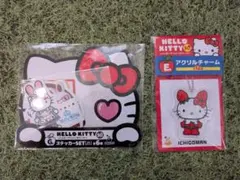 ハローキティ ハッピーくじ いちごまん アクリルチャーム ステッカー