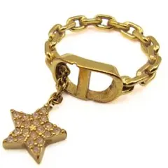 クリスチャンディオール Petit CD ラインストーン スターリング 指輪