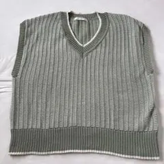 chocol raffine robe ニットベスト グリーン