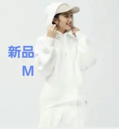 【新品未使用】GU ヘビーウェイトスウェットオーバーサイズパーカー　オフホワイト