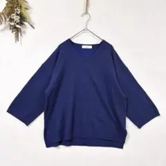サルーン バビロン ニット カシミヤ混 プルオーバー 5分袖 ゆったり シンプル