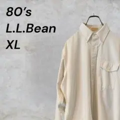 【USA製】80s L.L.Bean ボタンダウンシャツ ストライプ柄 緑タグ
