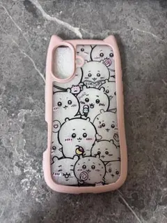 ちいかわ iPhone17ケース ピンク 猫耳デザイン