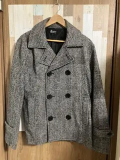 8(eight) グレンチェック ピーコート Lサイズ