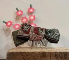 染め祭り髪飾り　軒花髪飾り三本一セット