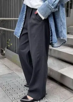 spick and span タックパンツ グレー