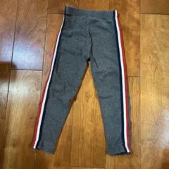 グレー サイドストライプ ロングパンツ 110 裏起毛