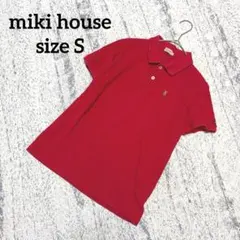 【ミキハウス】ポロシャツ S レッド ユニセックス くま刺繍 赤 オリジナル半袖のサムネイル