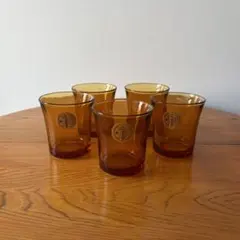 DURALEX アンバーガラスカップ 160cc 5個セット 昭和レトロ