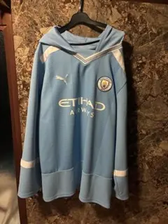 プーマ、マンチェスターシティパーカージャージハーフコートオーバーサイズ