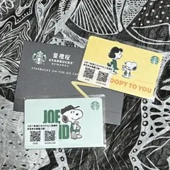 海外限定　スターバックスカード　台湾　SNOOPY PEANUTS 未削り
