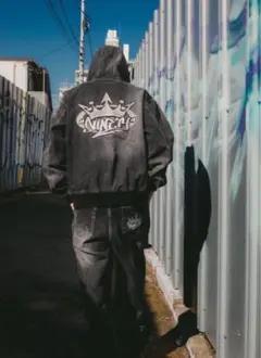 9090 King Logo Vintage Denim Hoodie