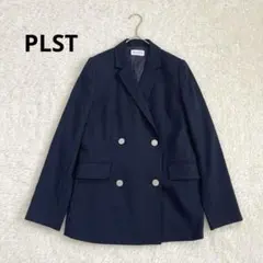 【美品】PLST　プラステ　紺ブレ　ダブルジャケット　ネイビー　銀ボタン　洗濯可