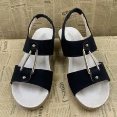 新品★レディース★LLサイズ★軽量 ウェッジサンダル 黒 8358