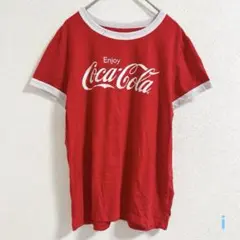 コカコーラ トリム Tシャツ 赤 M リンガーTシャツ リンガーT ビンテージ風のサムネイル