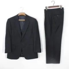 90【極美品】J.プレス スーツ 上A5 下A6 メンズ M L ブラック 黒