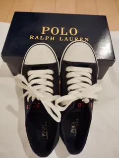【USED】Polo Ralph Lauren スニーカー　ネイビー23.5cm