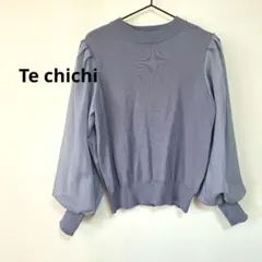 Te chichi テチチ　長袖 ニット セーター シースルー袖