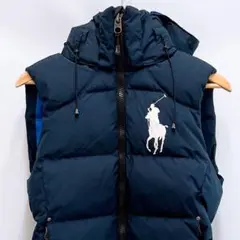 【美品 】ラルフローレン 2wayビッグポニー刺繍ロゴ ダウンベスト 黒 ＸＳ 楽天市場】ポロ ラルフローレン 子供用のダウンベスト パーカー
