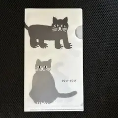 SOU・SOU 猫柄 クリアファイル　21×12.5センチ　非売品