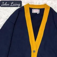 ジョンレイン John Laing カーディガン 紺 黄 ネイビー イエロー Sのサムネイル