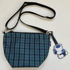 ファミリア 舟形 ポシェット XB 青系チェック チェック familiar