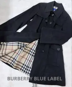 BURBERRY BLUE LABEL 2wayトレンチコート 黒【着用感あり】