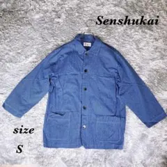 Senshukai 千趣会 チェック柄 長袖シャツ ロング ブルー メンズ