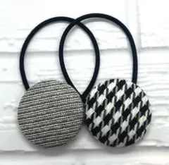 【152】ハンドメイド38mm くるみボタン　ヘアゴム