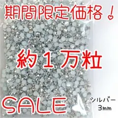 期間限定価格♥約１万粒 高分子ストーン ３mm（シルバー）デコうちわ