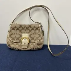 COACH ショルダーバッグ シグネチャー ベージュ ゴールド　ソーホー　Y2K