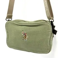大人気☆U.S. POLO ASSN.☆ショルダーバッグ☆キャンバス☆カーキ！のサムネイル