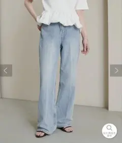 【美品】discoat USコットンデニムセミフレアパンツ　PSサイズのサムネイル