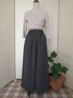 着物リメイクワイドパンツ