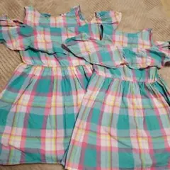GAP　ノースリーブオフショルダーワンピース　110㎝120㎝　姉妹　お揃い