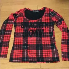 セシルマクビー チェック柄 ロンT