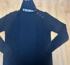 【BOYCOTT】✨️美品✨️黒✨️ボタン付きタートルネックニットセーター【М】