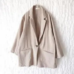 グラシア カジュアルジャケット ベージュ M シンプル 無地 オフィス